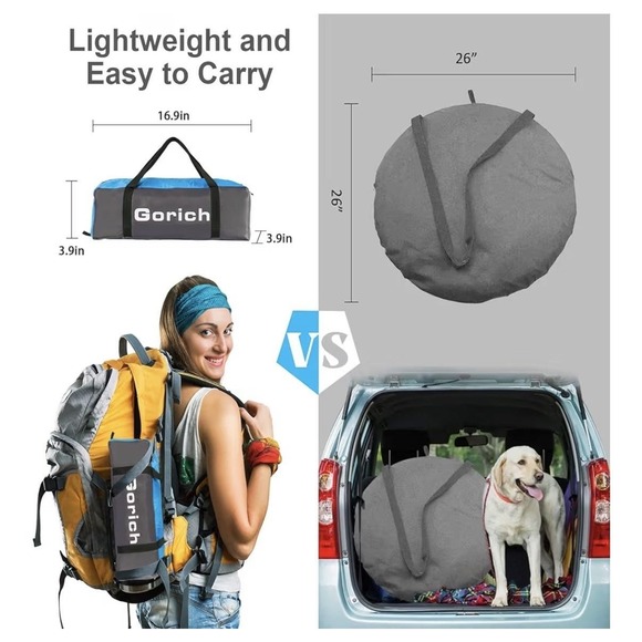 Gorich Beach Tent Sun Shelter UPF 50+ Portable Lightweight 3-4 Person Blue - Picture 6 of 8